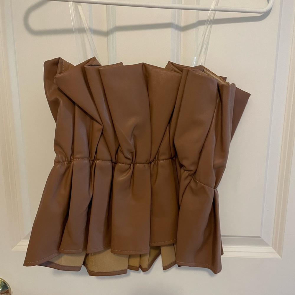 NWOT Faux Leather Strapless Top (originally from Shop Starlow)